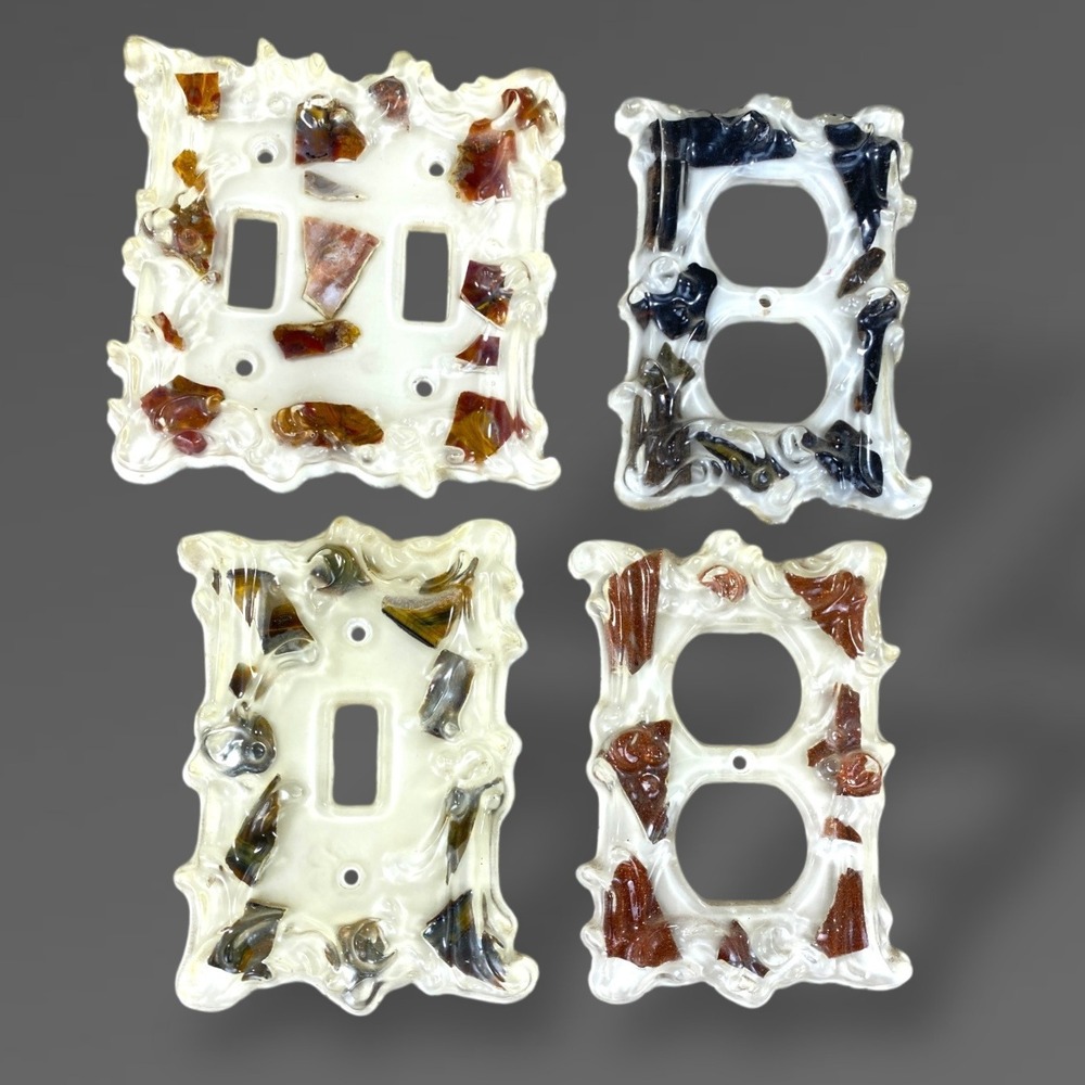 Lucite Resin Vomit Light Switch Plates Set of 4 Vintage 1950s–70s‎ Home Hobbiest